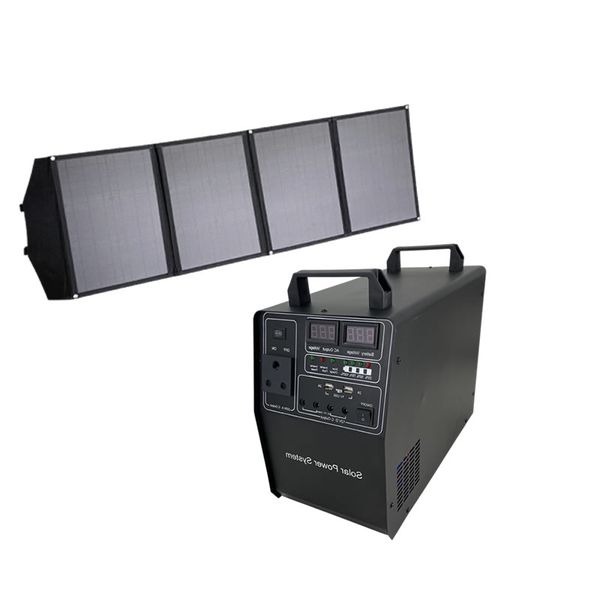 1000W Portable Solar Power System UPS with a 100W Folding Solar Panel