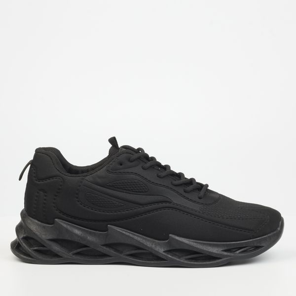 Men's Black Mesh Plain Casual image