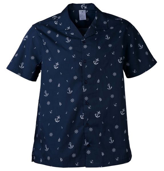 Watamu Navy Anchor Breeze Short Sleeve Shirt image