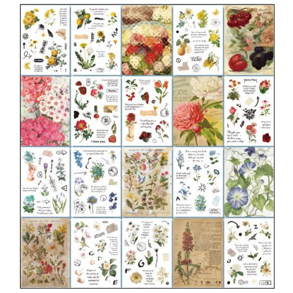 Craft Stationery Informative Floral Stickers Set of 20 Scrapbooking