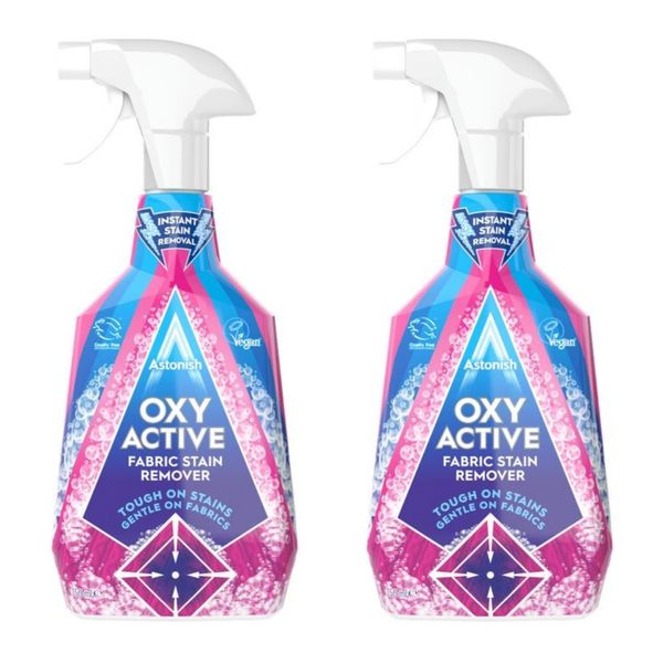 Astonish Oxy Active Fabric Stain Remover Spray 750ml - 2 pack