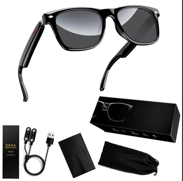 AI Smart Glasses with Blue Light Filter Open-Ear Dual Stereo Mic &amp; Speakers