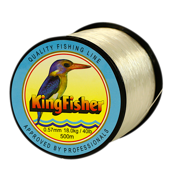 Kingfisher Nylon Fishing Line, Colour White, 18KG .57MM, 500M Spool