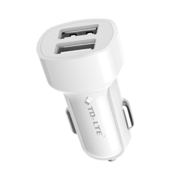 TD-LTE 2-Port USB Car Charger - White