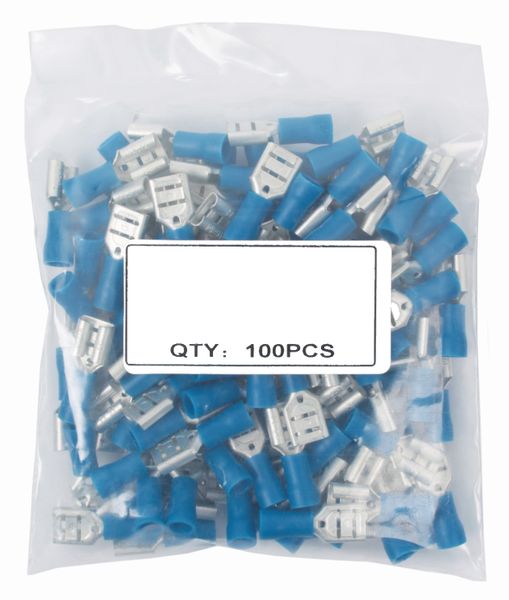 Carco 6.3mm Female Terminals - Blue - Pack of 100
