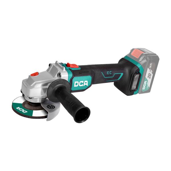 DCA 20V Industrial Brushless EC Angle Grinder Kit With 4.0Ahx2 &amp; Charger