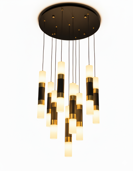 Modern 10W Matt Black Pendant With A Touch Of Gold