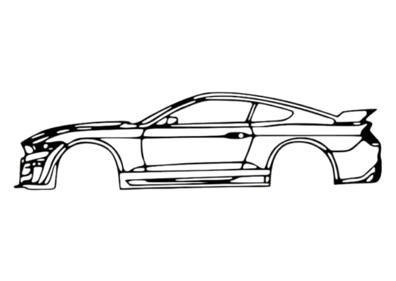 Timeless Sports Car Steel Wall Art-Black - 45cm