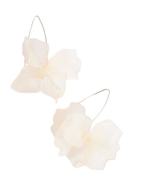 Rose Gold Frosted Flower Drop Earrings