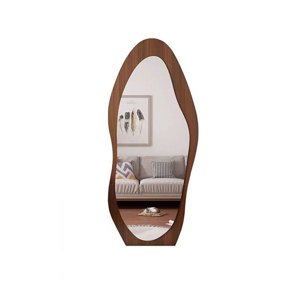 G19-1-5 Irregular Wooden Frame Full-Length Floor Mirror