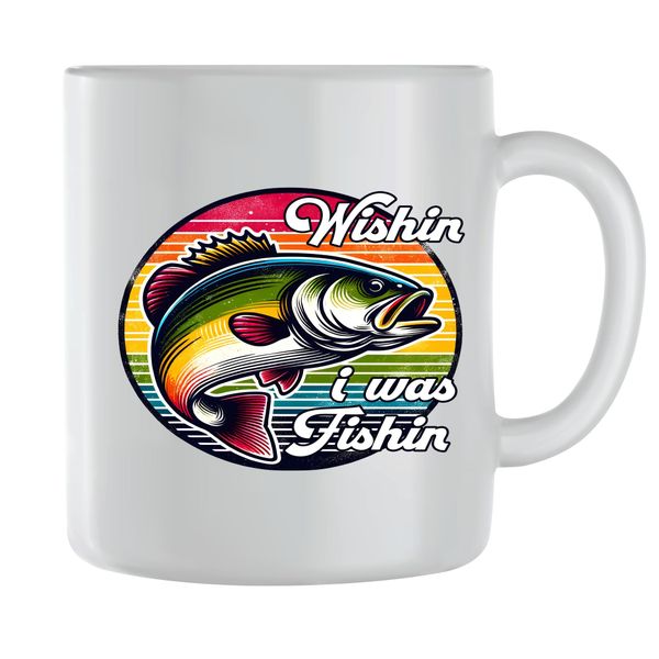 Wishin Coffee Mugs for Men Women Trendy Fishing Lovers Graphic Cup Gift 196