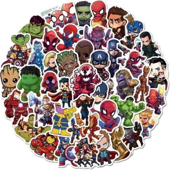 50 Pieces Superheroes Stickers