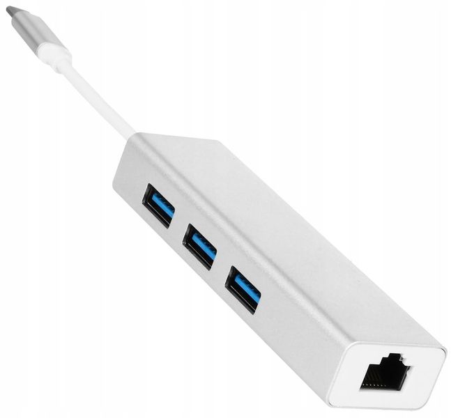 Type-C 3Port usb HUB with Gigabit Ethernet Adaptel compatible with Macbook