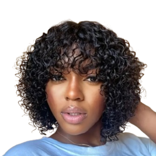 Curly Brazilian Hair Fringe Wig