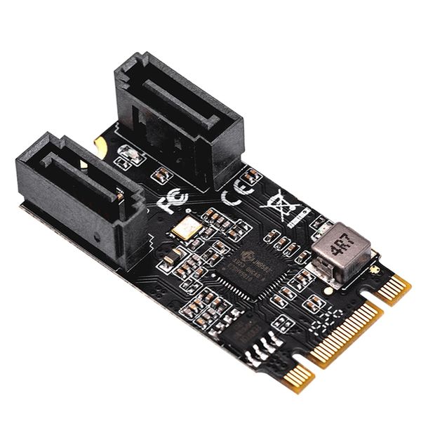 M2 PCIE NVMe 2 Port SATA III 6Gb/S M.2 22X42 Controller Adapter Card