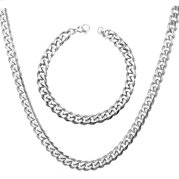 The Perfect Duo! - Our Silver 7mm Stainless Steel Chain and Bracelet ...