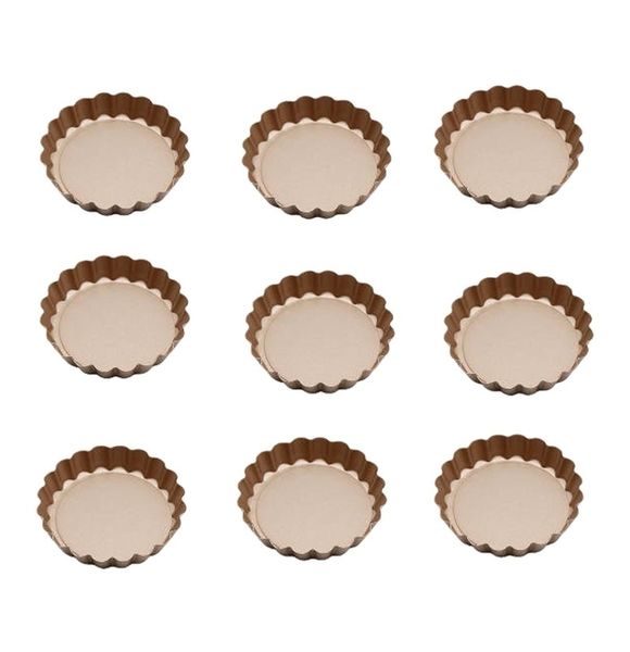 9 Pieces Removable Bottom Tart Pans, Round Quiche Molds for Baking