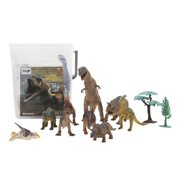 Planet Greenbean Dinosaur Playset Bucket: 45 Pieces