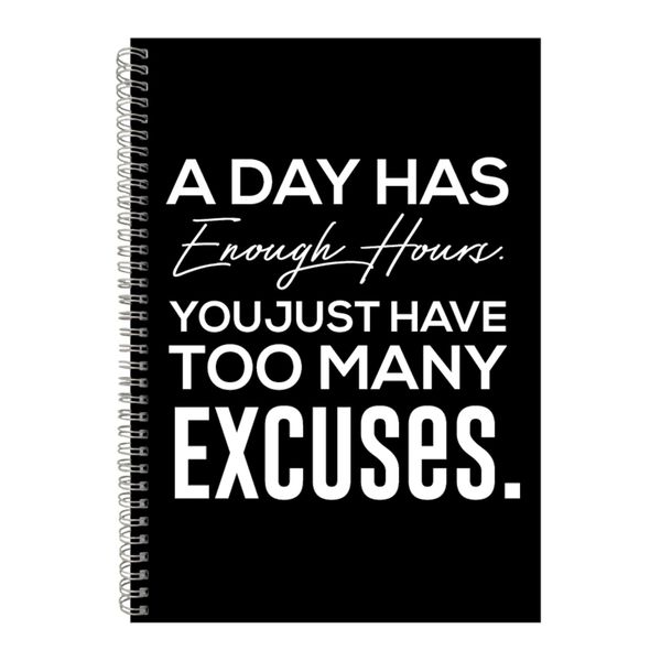 Enough A4 Notebook Spiral Lined Motivational Saying Graphic Notepad Gift154