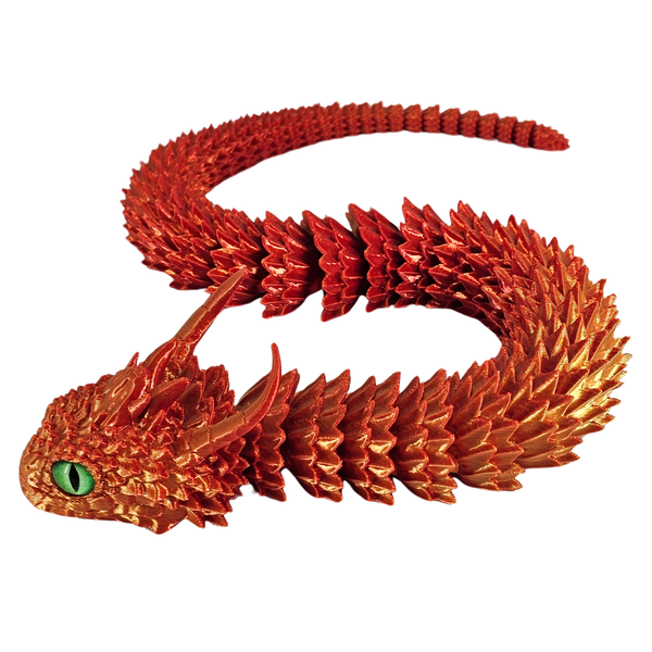 Articulated Horned Dragon Snake - Flexible Fidget Toy &amp; Display Figurine
