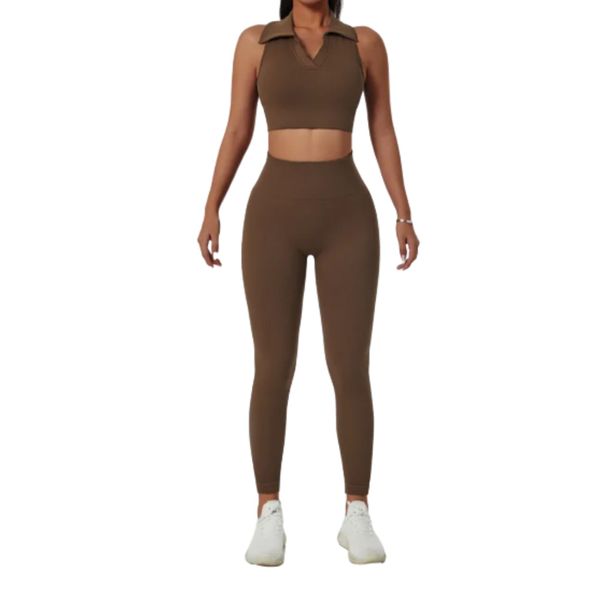 Gym 2 Piece Fitness Set - Brown