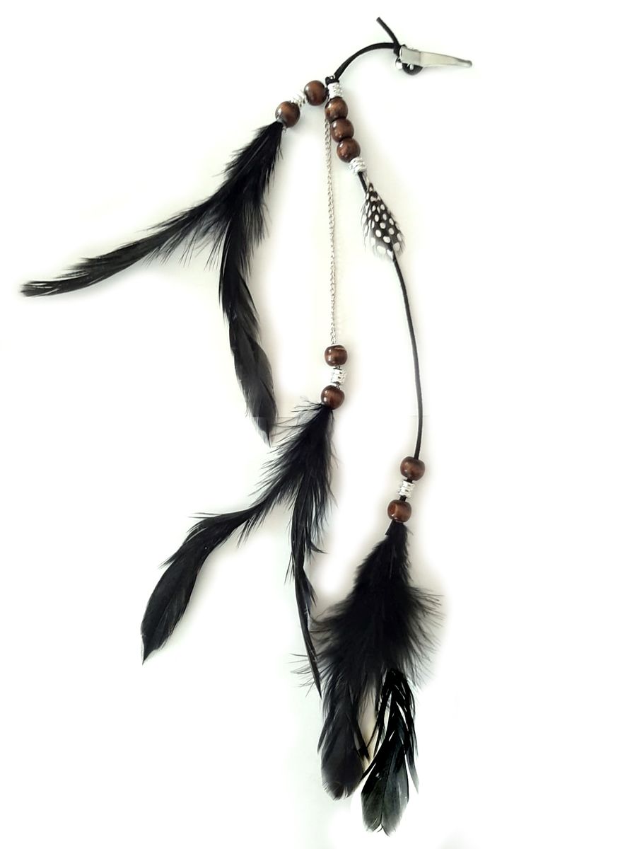 Urban Charm Feather Hair Extension with beads Black Shop Today. Get