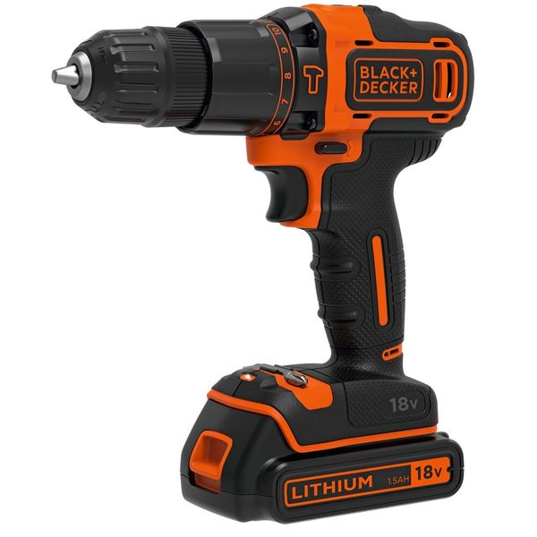 Black &amp; Decker 18V 1.5Ah Hammer drill 2 battery kitbox | BDCHD18KB-QW