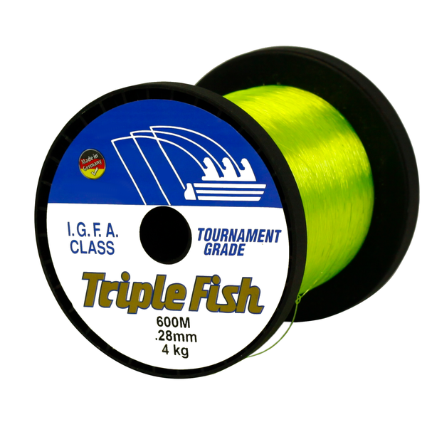 Triple Fish IGFA Nylon Fishing Line 24KG 0.70MM, Colour Yellow, 800M Spool