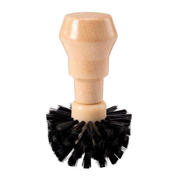 Coffee Maker Powder Bowl And Portafilter Cleaning Brush - Wooden Handle