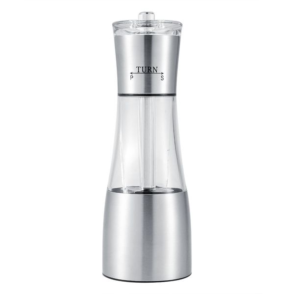 2 in 1 Stainless Steel Manual Dual Salt &amp; Pepper Grinder Spices Mill