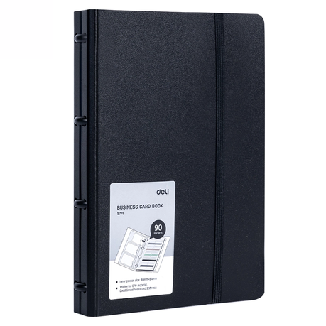 Deli Business Card Book 30x140x198mm Black Image
