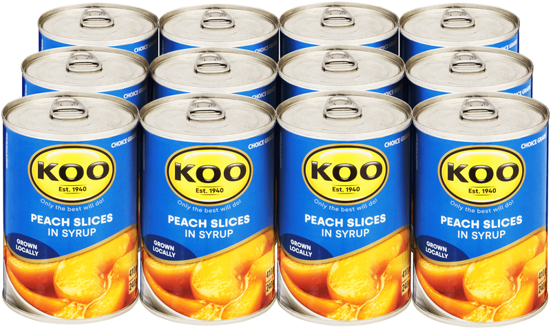 KOO - Peach Slices in Syrup 12x410g