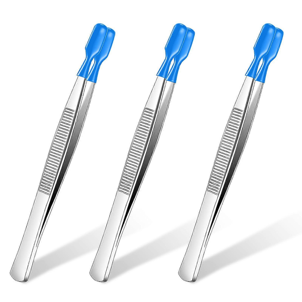 3-Piece Set of Tweezers with Curved Tips