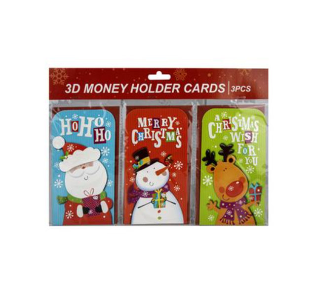 Christmas 3 Piece 3D Money Card Holder With Envelope x 2