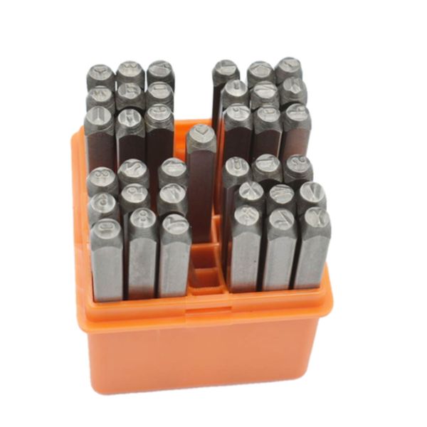 HORUSDY 37-Piece Number &amp; Letter Metal Stamp Punch Set (A-Z, 0-9) - 3mm