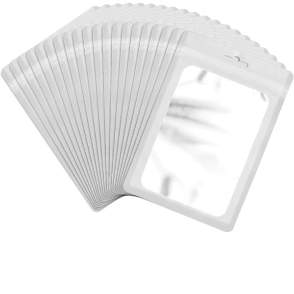 100 Pcs Resealable Mylar Bags with Clear Window Packaging Bags