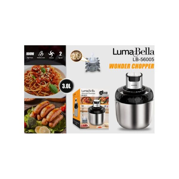 Food Chopper &amp; Meat Grinder - 2-Speed Settings, Stainless Steel Bowl,