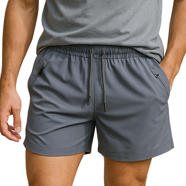 Men's Drawting Waist Short -Zipper Pocket