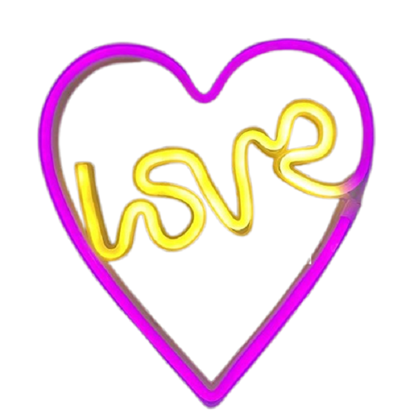 Heart Love Letter Neon Sign Light Room Décor Wall Art
