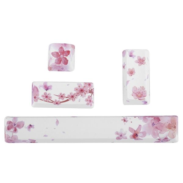 Sakura-Pattern Keycaps Set Space Esc Enter Numpad Enter for Mechanical 4Pcs