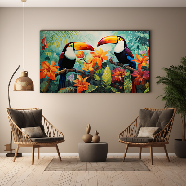 Canvas Wall Art - Tropical Toucan Birds - BK0142