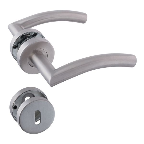 Yale Stainless Steel Tubular Handles On Rose - Curve