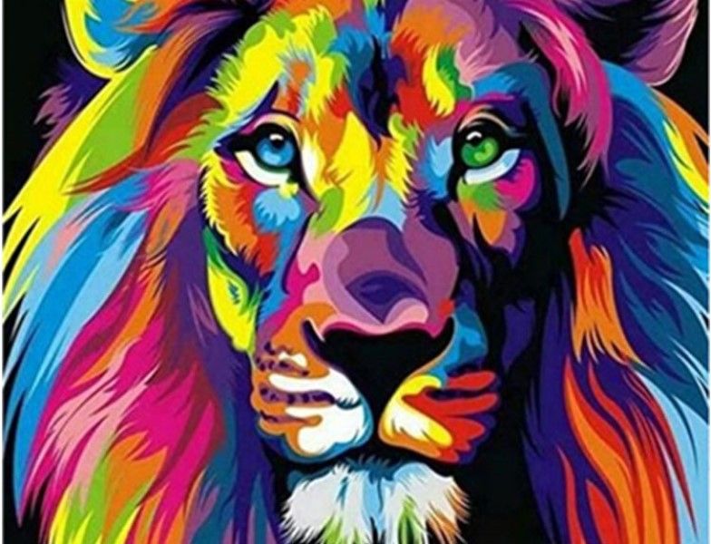 Diamond Painting DIY Full Drill - Colourful Lion 50x70cm