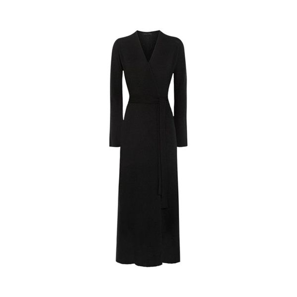 Women's Black Knit Cardigan Jersey with Belt