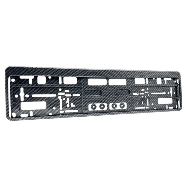 Carbon Look Plastic Number Plate Frame - Clip-On, Sleek Design