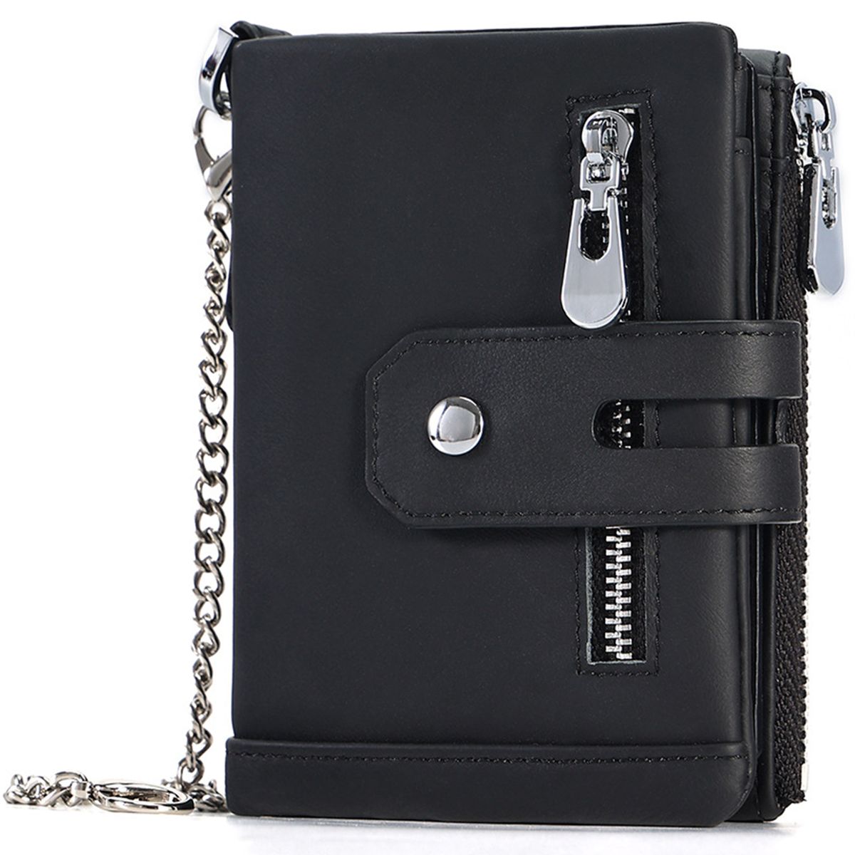 Mens Leather Wallet with Anti-theft Chain - RFID Blocking Credit Card ...