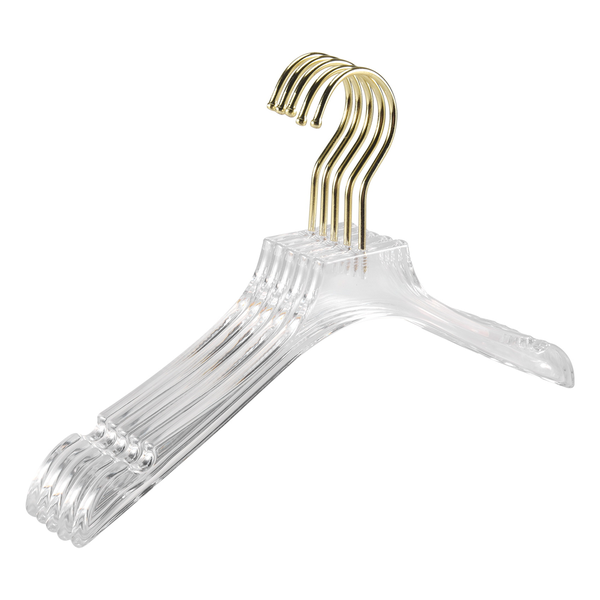 Clear Clothes Hangers with Gold Hook,Hanger for Lady Kids Small- 5 Piece