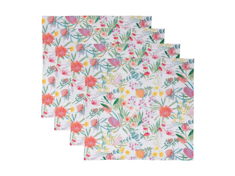 Maxwell and Williams - Royal Blooms Cotton Napkin - Set of 4 - 45 x 45cm