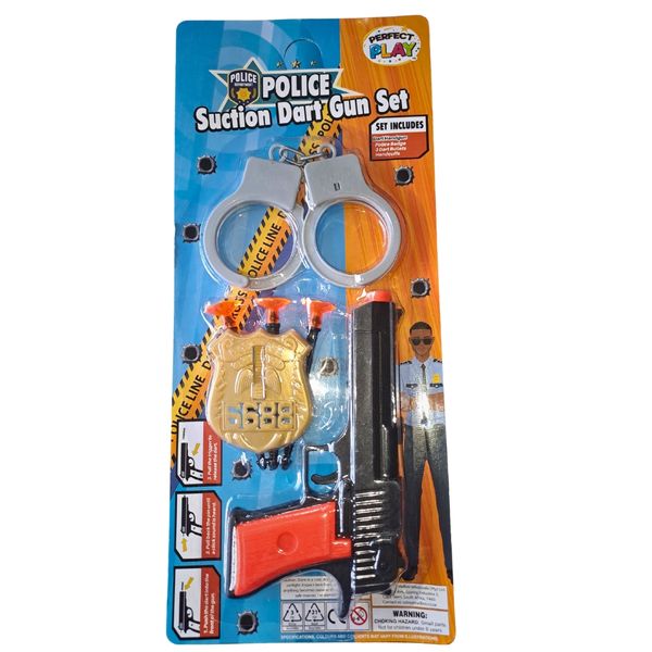 Police, Suction Dart Gun, 6 Piece, Toy Set
