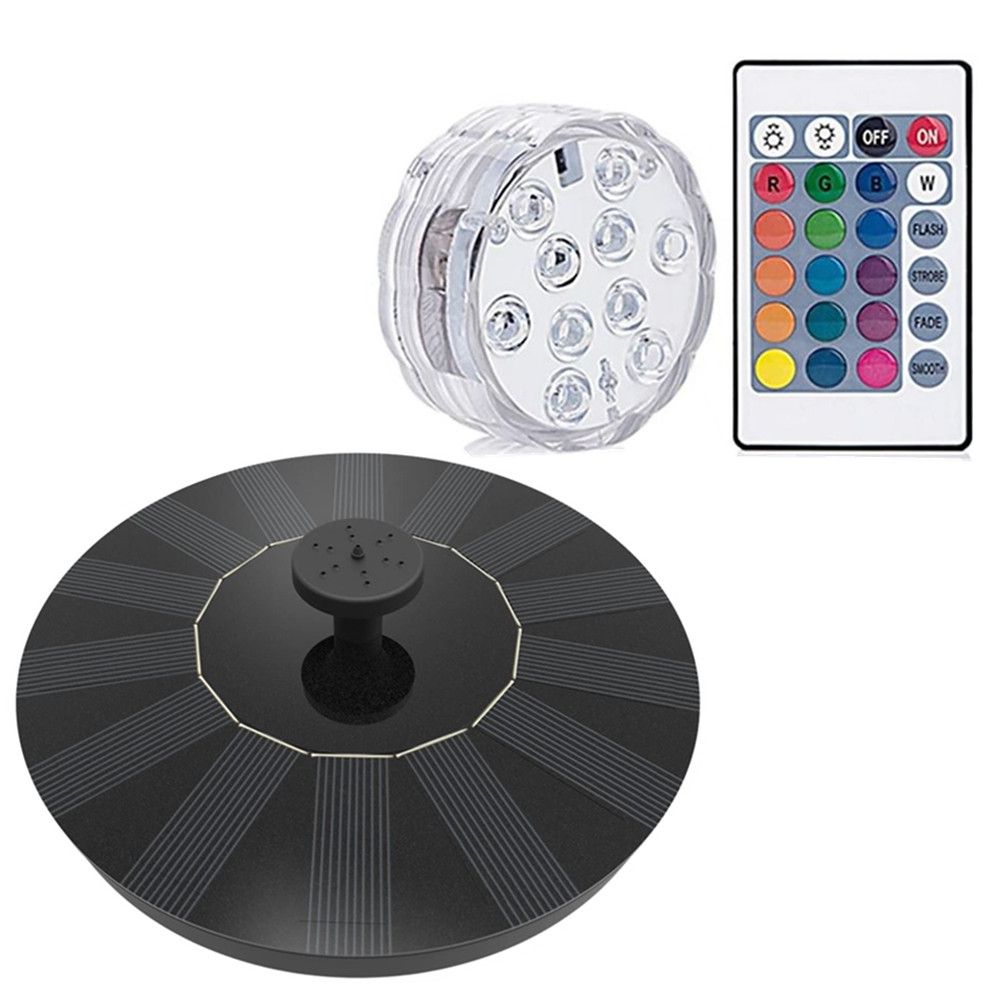 Solar Powered Fountain Pond Pump & Submersible Aquarium LED Light For Pools